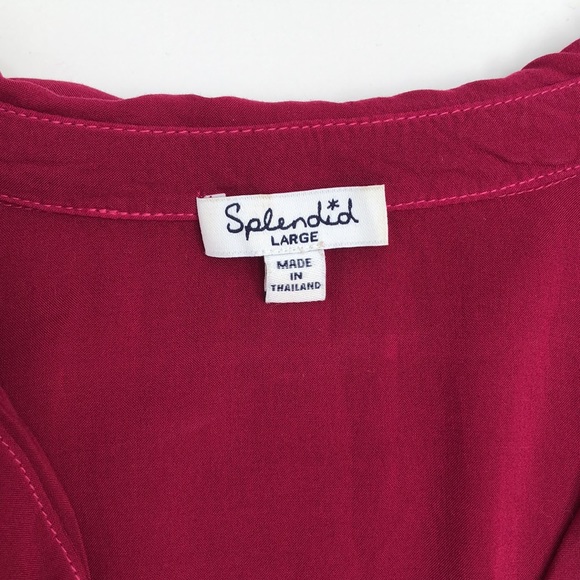 Splendid shirt - half button-up with collar - fuchsia - L - Picture 7 of 8